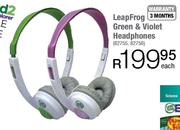 Leap Frog Green & Violet Headphones-Each