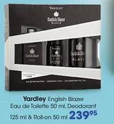 Yardley English Blazer Eau De Toilette-50ml, Deodorant-125ml & Roll-On-50ml