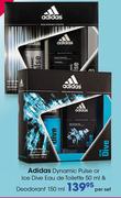 Adidas Dynamic Pulse Or Ice Dive Eau De Toilette-50ml & Deodorant-150ml-Per Set
