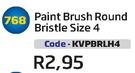 Paint Brush Round Bristle Size 4(KVPBRLH4)-Each