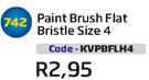 Paint Brush Flat Bristle Size 4(KVPBFLH4)-Each