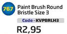 Paint Brush Round Bristle Size 3(KVPBRLH3)-Each