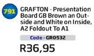 Grafton-Presentation Board GB Brown AN Outside And White On Inside, A2 Foldout To A1 GRO532