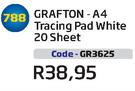 Grafton-A4 Tracing Pad White 20 Sheet GR3625