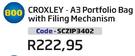 Croxley-A3 Portfolio Bag With Filing Mechanism SCZIP3402