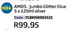 AMOS-Jumbo Glitter Glue 5x120ml Silver(TLDMS0902121)-Each