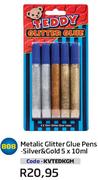 Metalic Glitter Glue Pens-Silver&Gold(KVTEDKGM)-5x10ml Each