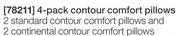 4 Pack Contour Comfort Pillows
