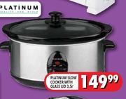Platinum Slow Cooker with Glass Lid-3.5 Ltr