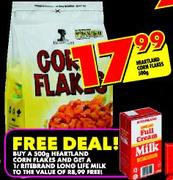 Heartland Corn Flakes-500g + Free 1L Ritebrand Long Life Milk