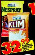 Nestle Nespray/Klim Instant Milk Powder Sachet-500g Each