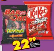 Nestle Kit Kat Singles/Bar One Fun Pack-250g Each