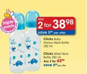 Clicks Wide Neck Bottle-2x250ml