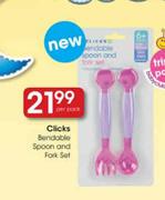 Clicks Bendable Spoon And Fork Set-Per Pack