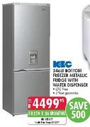 KIC Bottom Freezer Metallic Fridge with Water Dispenser-346 Ltr
