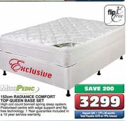 Max Pedic 152cm Radiance Comfort Top Queen Base Set