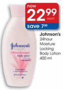 Johnson's 24Hour Moisture Locking Body Lotion-400ml Each