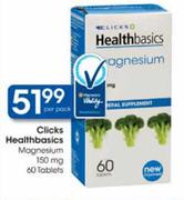 Clicks Healthbasics Magnesium-150ml Or 60 Tablets