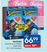 Nutrilida Superman Or Barbie Kiddi Vites-60+60 Chewtabs