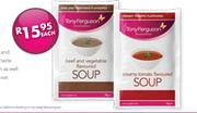 Tony Ferguson Beef and Vegetable/Creamy Tomato Flavoured Soup Each