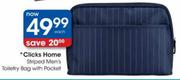 Clicks Home Striped Men's Toiletry Bag With Pocket