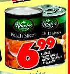 Rhodes Peach Slices/Halves in Syrup-410g each