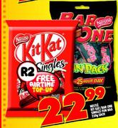 Nestle Kitkat/Bar One Singles Fun Bag-250g each