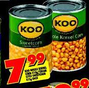 Koo Whole Kernel Corn-410gm/Cream Style Sweetcorn-415gm-Each