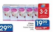 Clicks 10 Ladies Pocket Tissues 3-Ply-Per Pack
