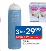 Clicks 80 Cotton Rounds-3's