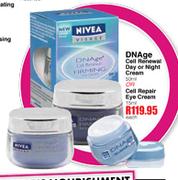 Nivea DNAge Cell Renewal Day or Night Cream 50ml or Cell Repair Eye Cream 15ml-Each     
