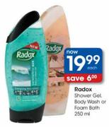 Radox Shower Gel Body Wash or Foam Bath-250ml Each