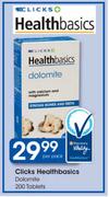 Clicks Healthbasics Dolomite Tablets-200's