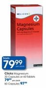 Clicks Magnesium Capsules-60's