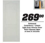 Embossed Canterbury/Classic Light Duty Interior Door With Exposed Edges-813mmx2032mm