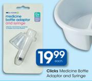 Clicks Medicine Bottle Adaptor & Syringe-Each