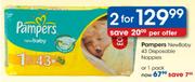 Pampers New Baby Disposable Nappies-1 Pack