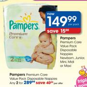 Pampers Premium Care Value Pack Disposable Nappies-2's