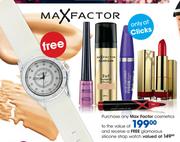 Max Factor Cosmetics And Free Glamorous Silicone Strap Watch