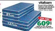 Vitafoam 137cm Erica Single Or Double Foam Mattress-Each