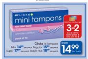 Clicks 16 Tampons Mini-Per Pack