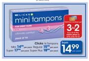 Clicks 16 Tampons Regular-Per Pack