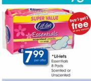 Lil-Lets Essentials 8 Pads Scented Or Unscented