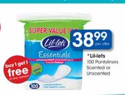 Lil-Lets Essentials 100 Pantyliners Scented Or Unscented