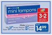 Clicks 16 Tampons Super-Per Pack
