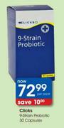 Clicks 9-Strain Probiotic Capsules-30 per pack