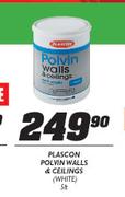 Plascon Polvin Walls & Ceilings (White) - 5 Ltr