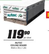 Nutec Ceiling Board-4mmx3mx1.2m Per Sheet