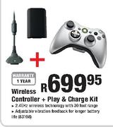 XBOX 360 Wireless Controller + Play & Charge Kit