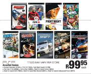 PSP Assorted Games-Burnout Dominator/FIFA 10/Fight Night Round 3/The Sims 2 Pets/SSX On Tour-Each